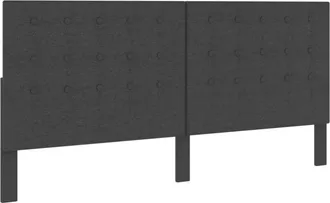vidaXL Cabecero copetudo de tela gris oscuro 200x200 cm Vidaxl