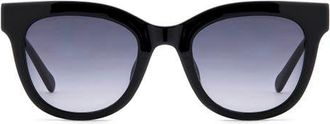Fossil 51mm Gradient Cat Eye Sunglasses in Black/Dark Grey Sf at Nordstrom