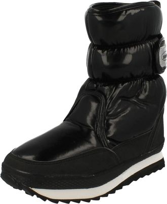 Snowfun Ladies Snowfun Rip Tape Snow Boot 8.886709 - Black Synthetic - UK Size 7 - EU Size 40 - US Size 9