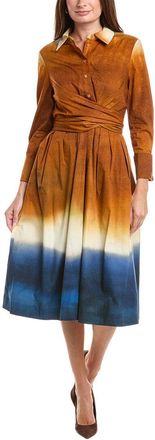 Oscar De La Renta Oscar De La Renta Wrap Abstract Ombre Shirtdress