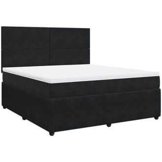 vidaXL Vidaxl - Cama Box Spring Con Colch&oacute;n Terciopelo Negro 180x200 Cm