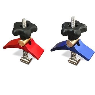 OEM Juego De 2 Abrazaderas De Aleaci&oacute;n De Aluminio Compatibles Con Las Fresadoras Cnc 3018 Y 3018-se V2 (roja Y Azul)
