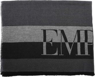 Emporio Armani Gestreept sjaal met oversized logo - Heren - Sjaals - Veelkleurig - ONE Size - Accessoires