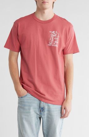 Obey Studios Catalogue Cotton Graphic T-Shirt in Mineral Red at Nordstrom Rack, Size X-Large