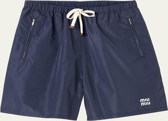 Miu Miu Technical Fabric Drawstring Shorts