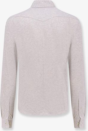 Brunello Cucinelli Mens Shirt Leisure-Fit Cotton Grey