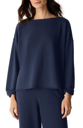 Eileen Fisher Bateau Neck Boxy Top in Ink at Nordstrom, Size Xx-Small