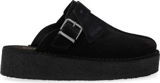 Clarks Trek Wedge Mule - Dames - Slip ons - Zwart - 36 EU - Leer - Schoenen