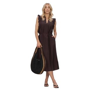 Co'Couture Kleedjes, Dames, Bruin, L, Hera CC Frill SS V-Dress