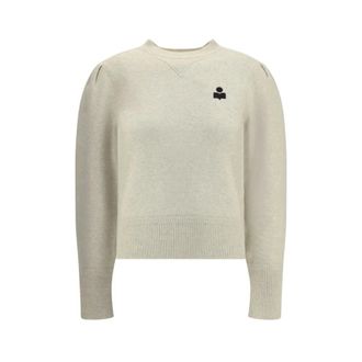 Isabel Marant Dames, Truien, Beige, Maat: 2XS Katoen