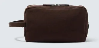 The Row Astra leather-trimmed canvas pouch