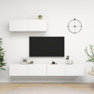 Berkfield Home TV Cabinets 3 pcs White Engineered Wood