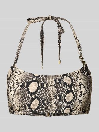 Michael Kors Bikini-Oberteil mit Logo Chain Strap Modell BOHO PYTHON in Black, Gr&ouml;&szlig;e XS