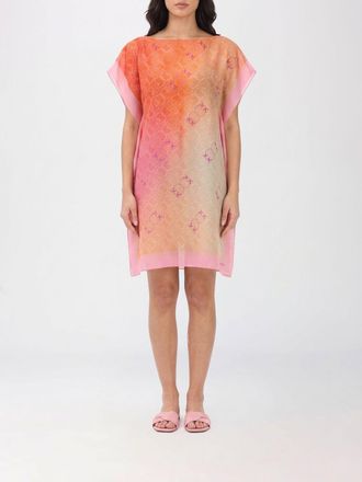Pinko Abito a caftano in cotone con logo all-over