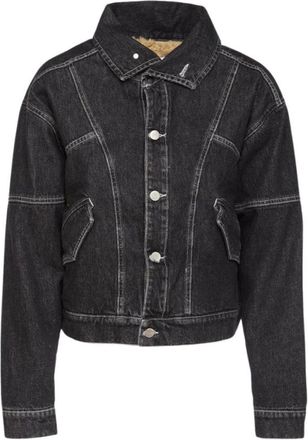 Icon Denim Los Angeles Denim Jackets, female, Blue, Size: S Black Denim Jacket with Eco-Fur