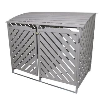 MonsterShop Grey Wash Double Wheelie Bin Storage