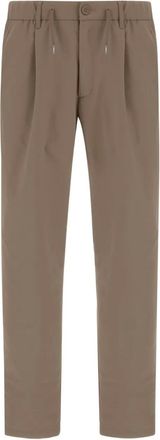 Herno Broek met geplooid detail - Bruin