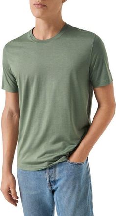 Eton Silk & Cotton T-Shirt in Dark Green at Nordstrom, Size Xx-Large