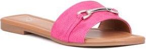 New York & Company Naia Slide Sandal in Pink Linen at Nordstrom Rack, Size 10