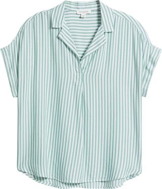 Beach Lunch Lounge Deni Stripe Shirt in Green Sage at Nordstrom, Size X-Large