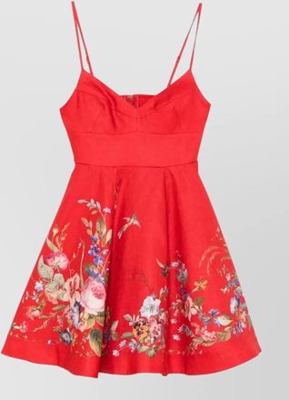 Zimmermann linen floral-print v-neck mini dress