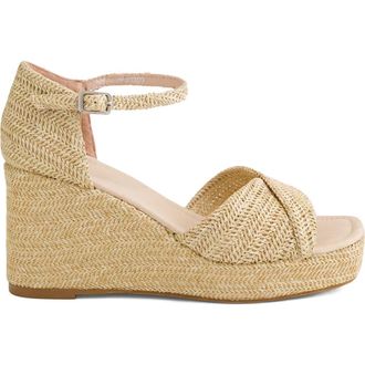 Django & Juliette Cotton Wedge Heel in Latte Raffia at Nordstrom, Size 38