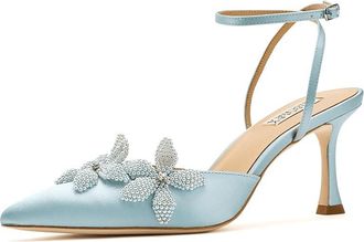 Badgley Mischka Whitman Womens Shoes Mist Blue Satin : 7.5 M, Textile
