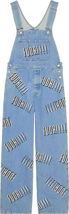 Gucci Cotton Denim Overall With Fuori Print Blue 742592-XDCFU-4452