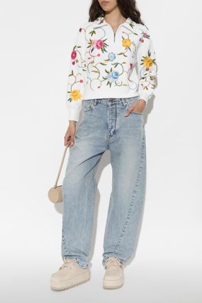 Kenzo Sweatshirt With Floral Motif, Womens, White