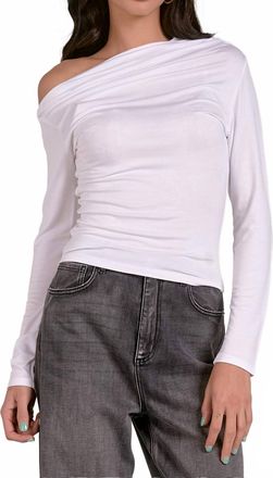Elan Hailey One Shoulder Top In White