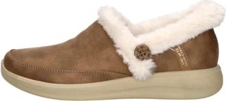 Skechers Slip-ins: Cozy Escape - Dames - Pantoffels - Bruin - 38 EU - Leer - Schoenen