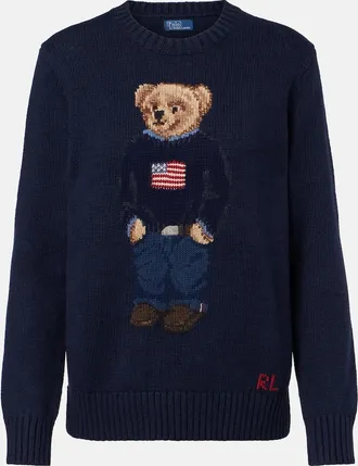 Polo Ralph Lauren Polo Bear intarsia cotton and linen sweater
