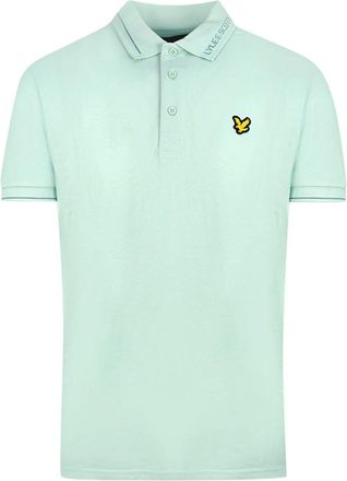 Lyle & Scott Mens Lyle & Scott Acid Blue Branded Collar Polo Shirt - Green/Green - Size: 40