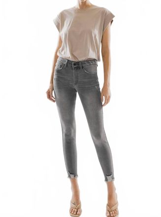 Kancan Gemma High Skinny Ankle Jean In Black/gray Wash