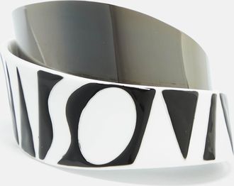 Missoni Monochrome Logo Resin Gunmetal Tone Cuff Bracelet