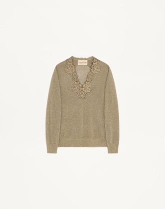 Valentino Lurex Jumper With Lace Wo
