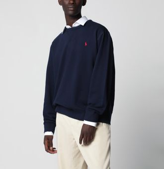 Polo Ralph Lauren Felpa girocollo in misto cotone blu navy