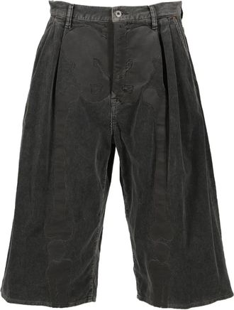 Doublet pleated corduroy shorts - Grey