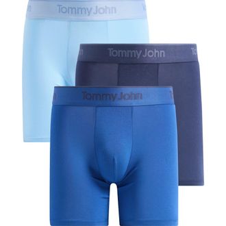 Tommy John 3-Pack Second Skin 6-Inch Stretch Modal Boxer Briefs in Dress Blues/Blue Quartz/canal at Nordstrom, Size X-Large