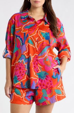 Sugarlips Kahlia Tropics Top in Red-Multi at Nordstrom, Size 2 X