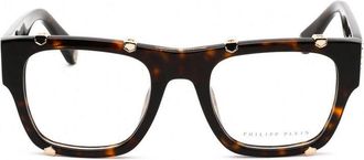 Philipp Plein VPP042W Tortoiseshell Square Full Rim Eyeglasses - Brown