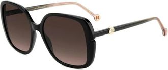 Carolina Herrera Sunglasses, female, Black, Size: 56 MM Square-frame Sunglasses