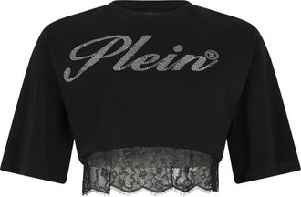 Philipp Plein Dames, Tops, Zwart, Maat: XL Katoen