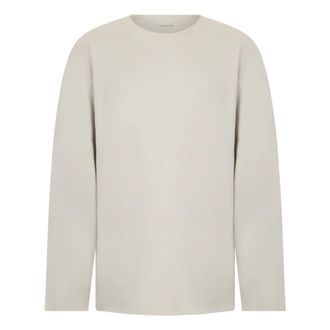 Christophe Lemaire Round-neck Knitwear, male, Beige, Size: L LS T-Shirt in Cotton Silk