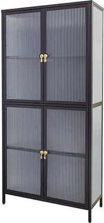 Global Interiors Design Vitrinenschrank Amsterdam 4-türig, 80 x 180 cm