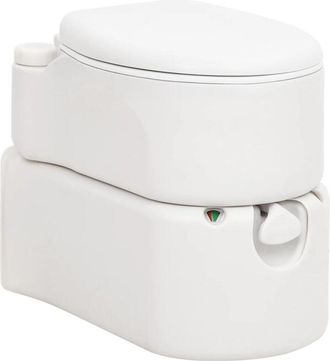 vidaXL Vidaxl - Inodoro De Camping Integrado Hdpe Y Esmalte Blanco 24+17 L