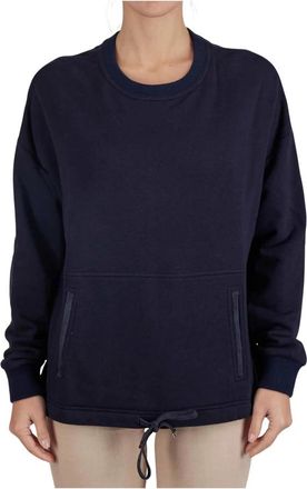 Kiton Cotton Cashmere Crewneck Sweater - Dames - Sweatshirts - Blauw - S - Katoen - Hoodies & sweatvesten
