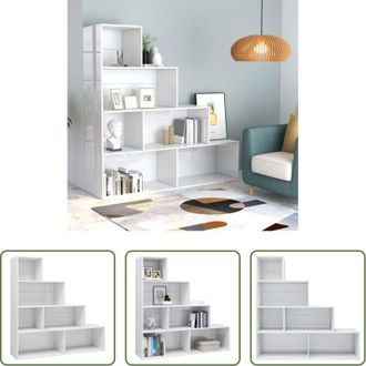 vidaXL vidaXL Mobile - Libreria/Divisorio Bianco Lucido 155x24x160cm Legno Multistrato