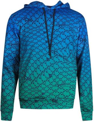 Off-white Heren sporthelm met all-over print (Pauwenblauw)