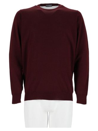 Drumohr Burgundy Crewneck Relaxed Knit Sweater